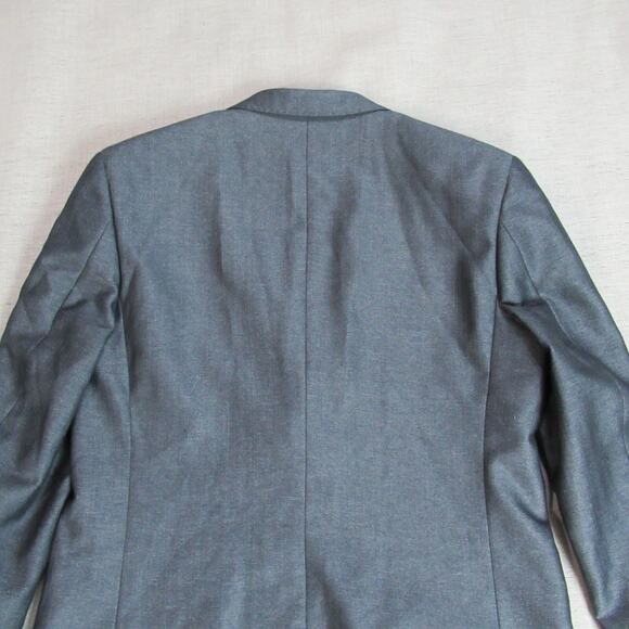 House Of St Benets Blazer Mens 38S/31W Blue Gray 2 Button Slim Coat Suit Jacket - Picture 6 of 14